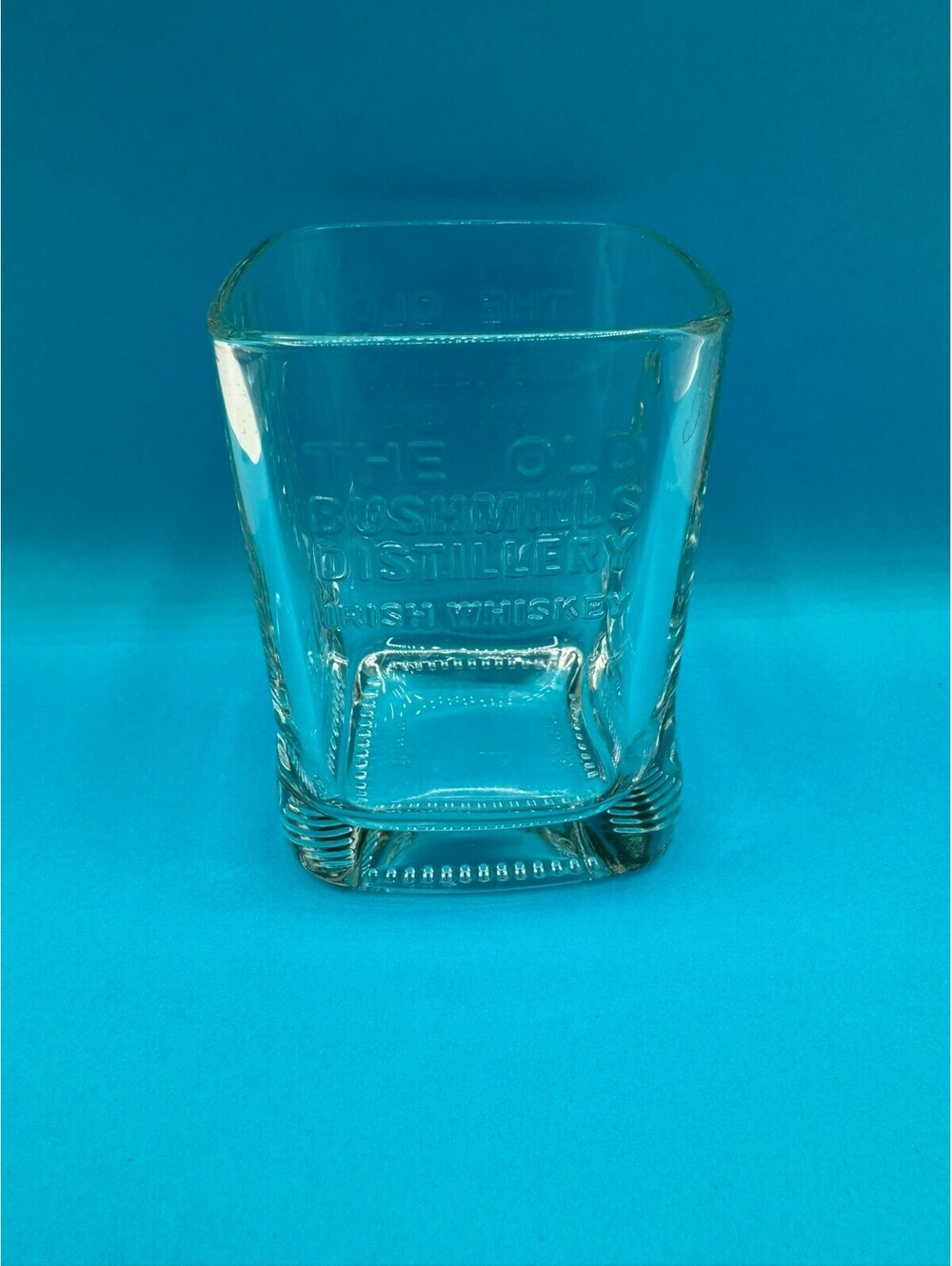 Bushmills Irish Whiskey 1608 Heavy Square Rocks Glass Embossed Old  Distillery